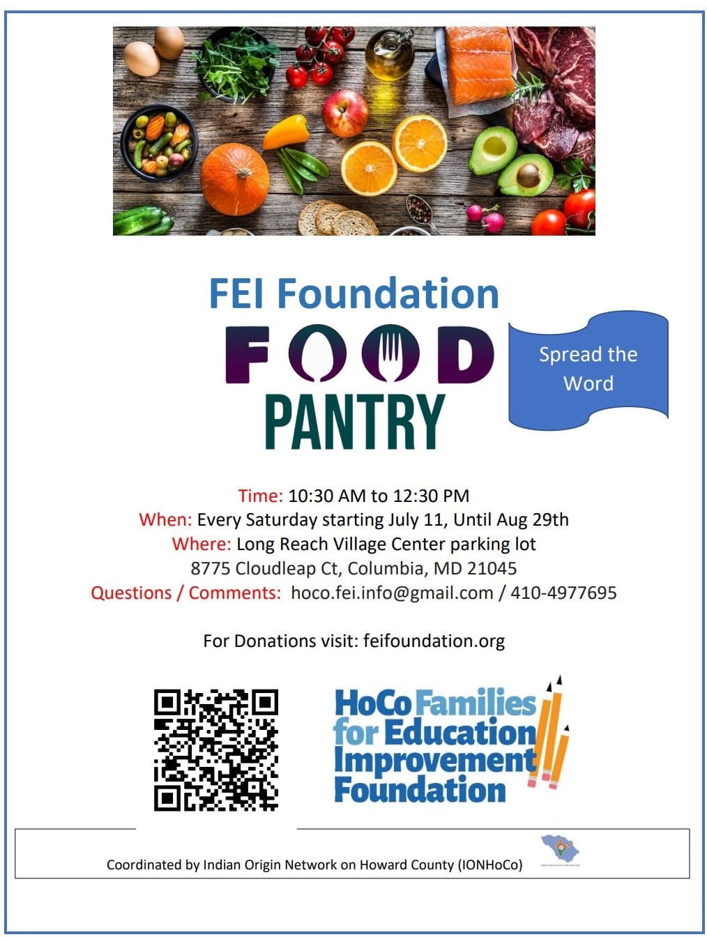 FEI IONHoCo Food Pantry Flyer jpg Deep Run Elementary School